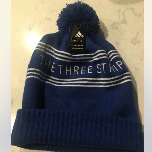 Adidas Youth Winter Hat Blue The Brand With Three Stripes OSFA NWT - Picture 1 of 4